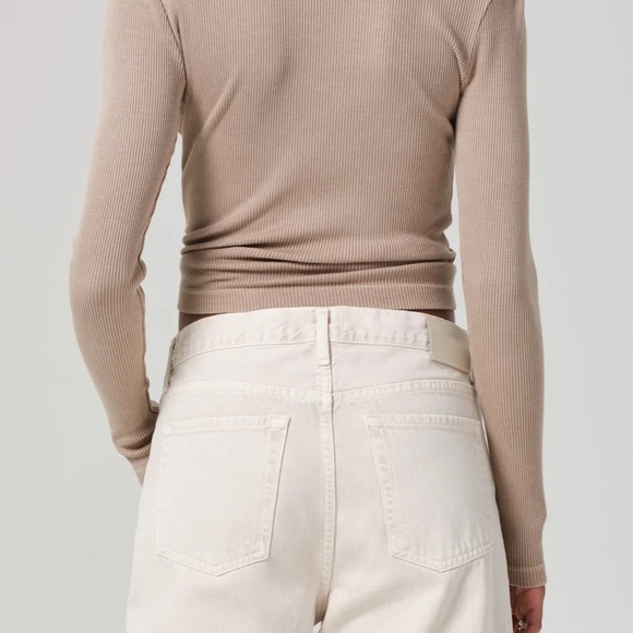 Citizens Of Humanity Beige Button-Up Long Sleeve Top - Picture 6 of 7